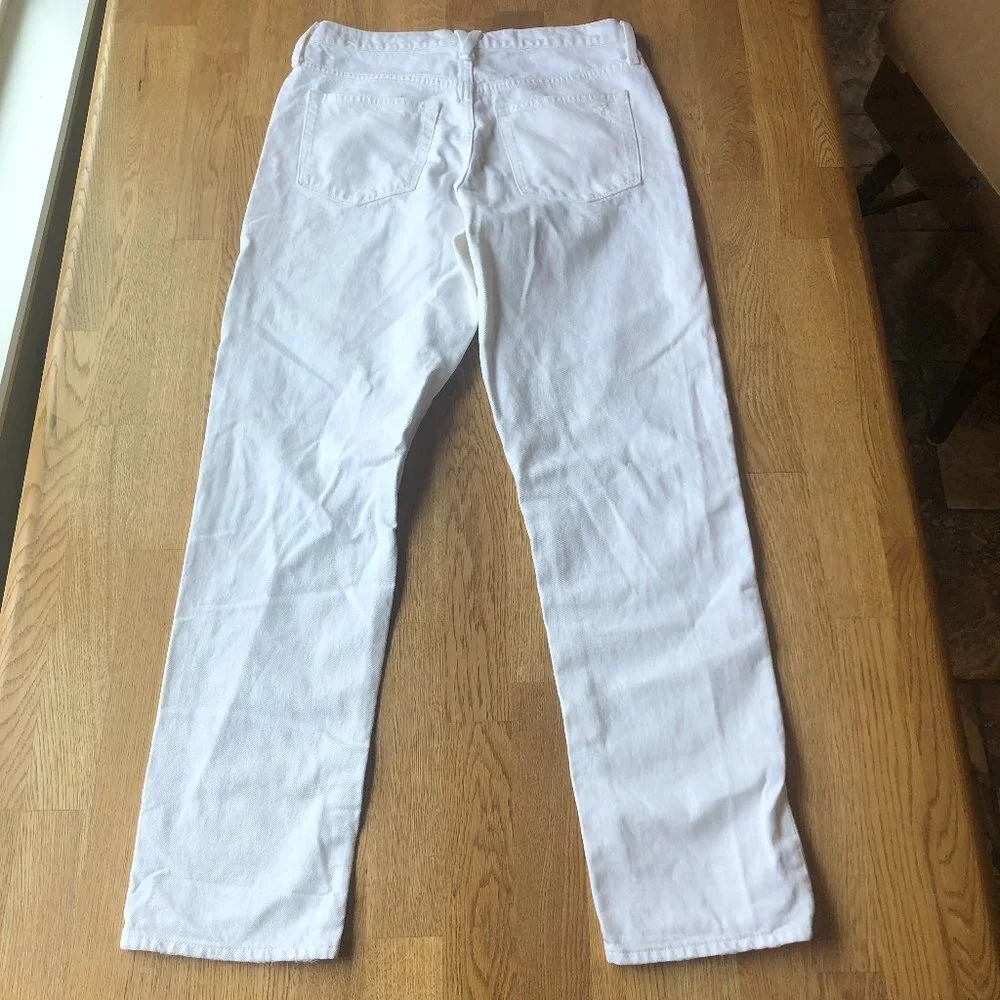 J. Crew Slouchy Boyfriend Jeans White Distressed Size 28 Tall